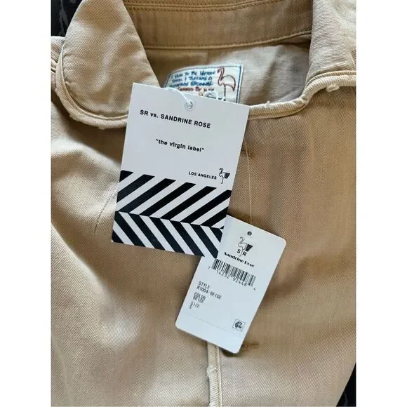 Free People X Sandrine Rose Women's Beige Pockets Collared Jacket Size Small NWT - Picture 9 of 9